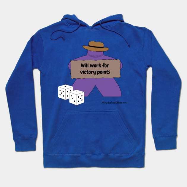 Will Work, Purple Hoodie by MeeplesGottaMeep